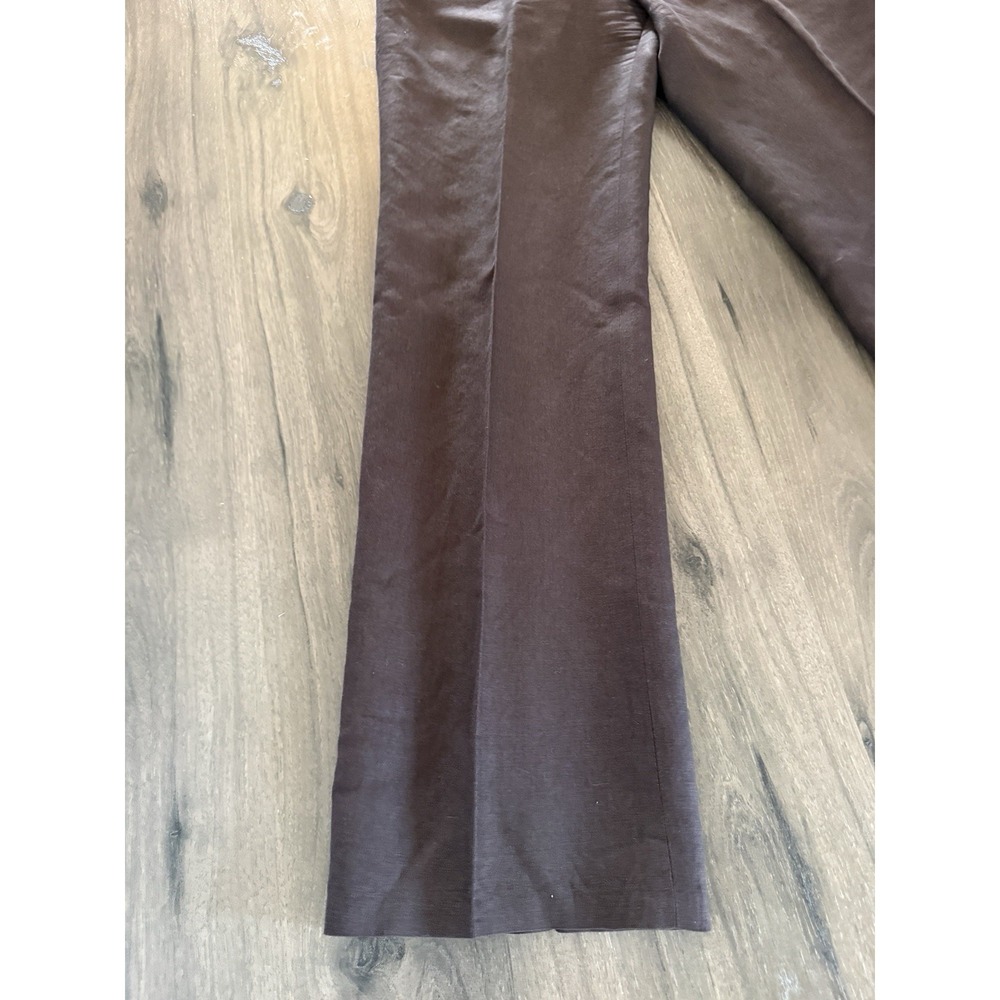 Ann Taylor LOFT "Ann" Pants Women's 6 Brown Linen Blend Lined - Picture 4 of 13